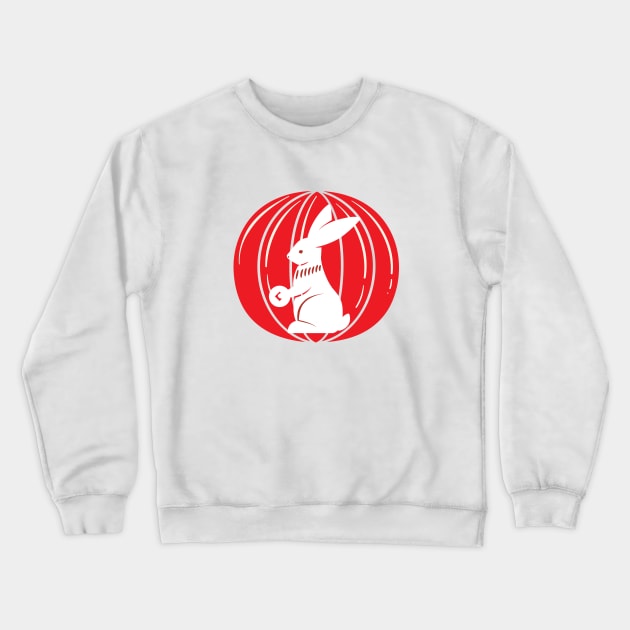 RABBIT IN RED LANTERN Crewneck Sweatshirt by HAIFAHARIS